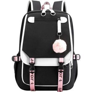 Teenage Girls' Backpack Middle School Students Bookbag Outdoor USB Charge Port